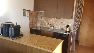 Küche/Küchenzeile in der Unterkunft Ferienwohnung Silberdistel