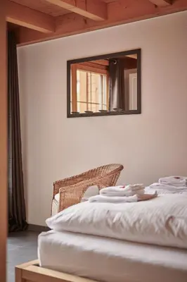 Ein Bett oder Betten in einem Zimmer der Unterkunft Apartment Staubbach, Best views, Spacious, Family friendly