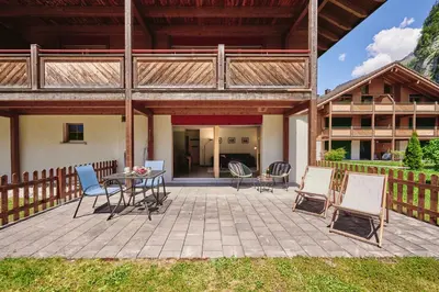 Ein Balkon oder eine Terrasse in der Unterkunft Apartment Trümmelbach, Comfortabl & Cozy, Private Terrace with best views