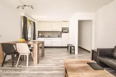 Küche/Küchenzeile in der Unterkunft Apartment A im Grünen, Mörel Breiten