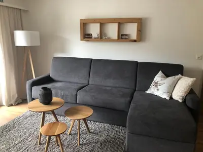 Ein Sitzbereich in der Unterkunft Wohnung Haus St. Martin
