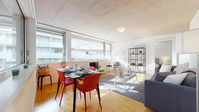 Ein Sitzbereich in der Unterkunft Bright and luminous 1 bedroom flat in downtown