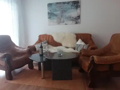 Ein Sitzbereich in der Unterkunft Ferienwohnung 