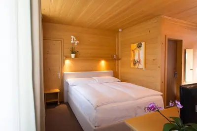 Ein Bett oder Betten in einem Zimmer der Unterkunft Sonnegg Hotel