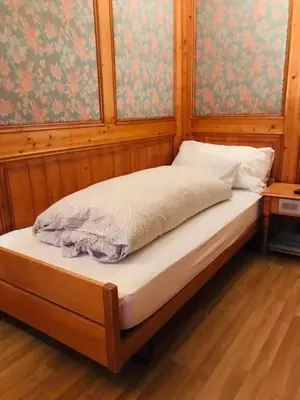 Ein Bett oder Betten in einem Zimmer der Unterkunft Parkhotel Bellevue Budget
