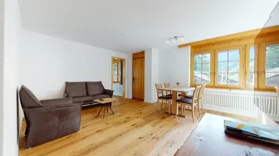 Ein Sitzbereich in der Unterkunft Haus Marietta - Leukerbad