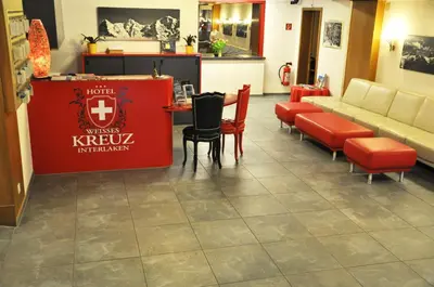 Ein Sitzbereich in der Unterkunft Hotel Weisses Kreuz