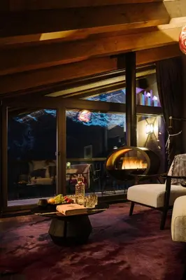 Ein Sitzbereich in der Unterkunft Bergwelt Grindelwald - Alpine Design Resort