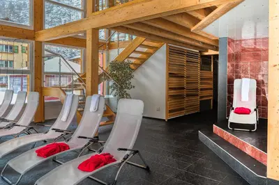 Ein Sitzbereich in der Unterkunft Wellness- und Schneesporthotel Christiania