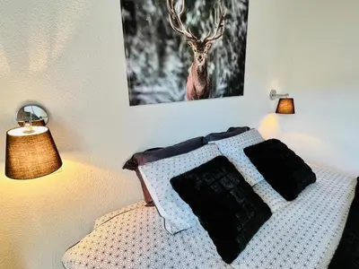 Ein Bett oder Betten in einem Zimmer der Unterkunft Saas-Fee renovated flat in center of the village