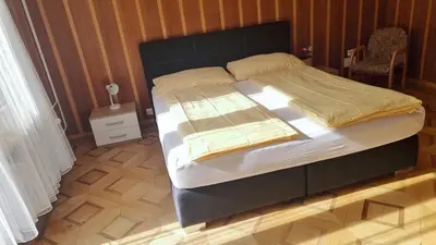 Ein Bett oder Betten in einem Zimmer der Unterkunft Brienzersee - Direct lake view