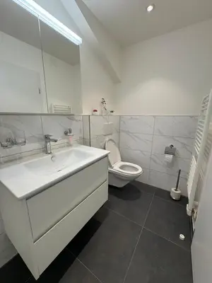 Ein Badezimmer in der Unterkunft Comfortable chalet close to ski slopes