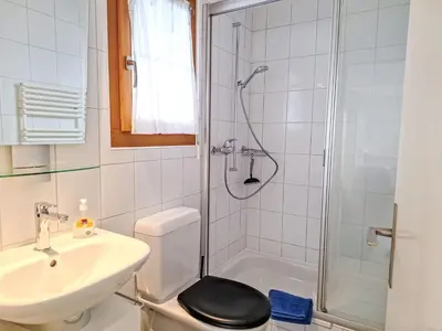Ein Badezimmer in der Unterkunft Apartment Chalet am Reeti by Interhome