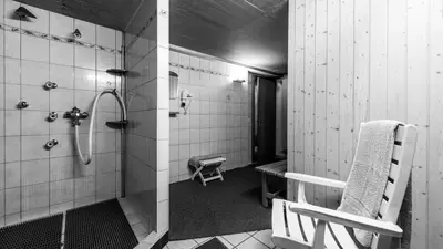 Ein Badezimmer in der Unterkunft Ferienhaus Adonis
