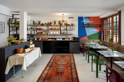 Ein Sitzbereich in der Unterkunft Eiger Guesthouse