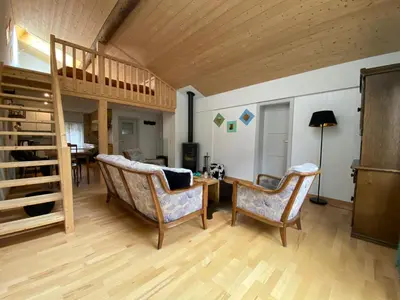 Ein Sitzbereich in der Unterkunft Sunnu-Loft