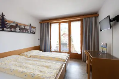 Ein Bett oder Betten in einem Zimmer der Unterkunft Hotel Edelweiss