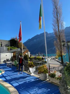 Ein allgemeiner Bergblick oder ein Berglick von der Ferienwohnung aus