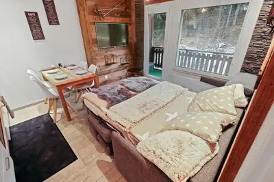 Ein Bett oder Betten in einem Zimmer der Unterkunft Appartement cosy au centre de la station