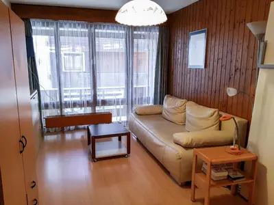 Ein Sitzbereich in der Unterkunft Studio Velan 115 by Interhome