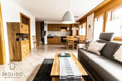 Küche/Küchenzeile in der Unterkunft Haus Lotus, Riederalp Moosfluhbahn