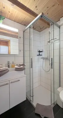 Ein Badezimmer in der Unterkunft Bergquelle 1.OG Ost