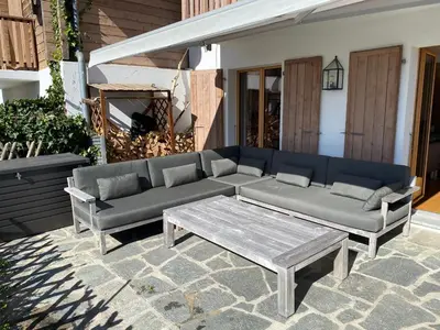 Ein Sitzbereich in der Unterkunft K2 Chalet