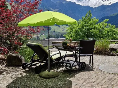 Ein allgemeiner Bergblick oder ein Berglick von der Ferienwohnung aus