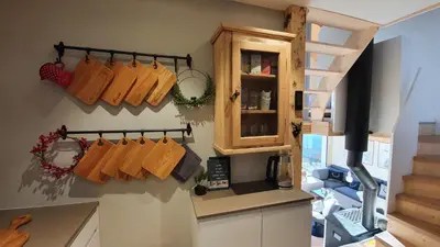 Küche/Küchenzeile in der Unterkunft Chalet Baumfuchs direkt an der Talabfahrt Belalp