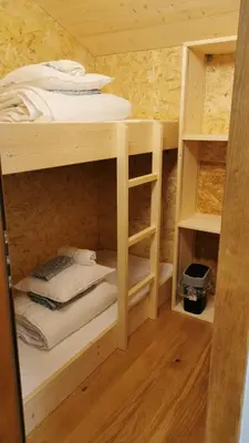 Ein Bett oder Betten in einem Zimmer der Unterkunft Cabane Bella-Tola
