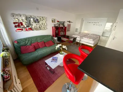 Ein Sitzbereich in der Unterkunft Haus Belmont