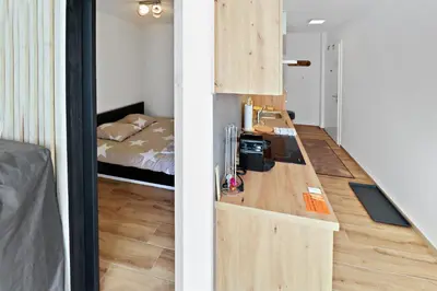 Küche/Küchenzeile in der Unterkunft Appartement cosy et rénové au cœur de la station