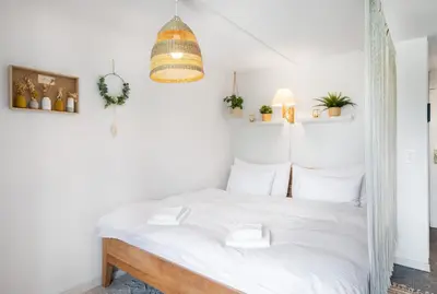 Ein Bett oder Betten in einem Zimmer der Unterkunft 