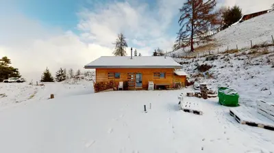Modern chalet surrounded by nature in Vercorin im Winter