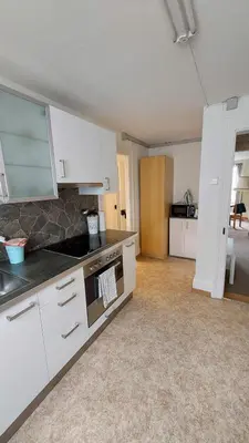 Küche/Küchenzeile in der Unterkunft Ferienwohnung Rothorn Meiringen