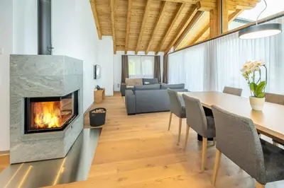 Ein Sitzbereich in der Unterkunft Luxury Residence Colosseo Zermatt