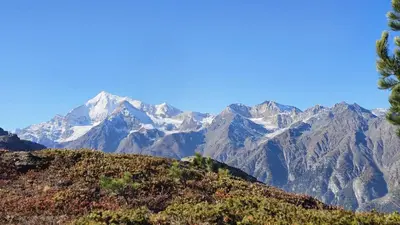 Ein allgemeiner Bergblick oder ein Berglick von der Ferienwohnung aus