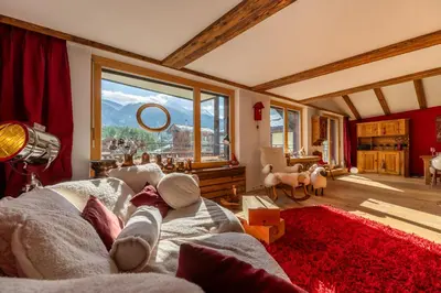 Ein Sitzbereich in der Unterkunft Duplex de charme à Zermatt