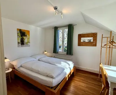 Ein Bett oder Betten in einem Zimmer der Unterkunft Uptown Apartments Interlaken free Parking