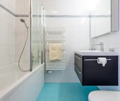 Ein Badezimmer in der Unterkunft Haus Aristella