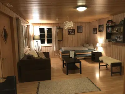 Ein Sitzbereich in der Unterkunft Apartment Lohnerblick by Interhome