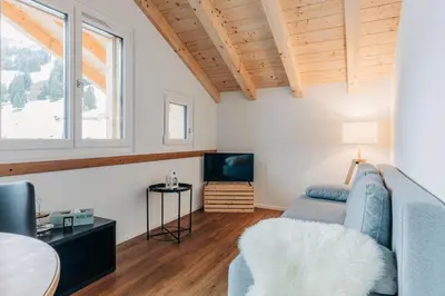 TV/Unterhaltungsangebot in der Unterkunft Chuenislodge3 neu&stilvoll, 2Balkone, echtes Bijou mit top-Aussicht