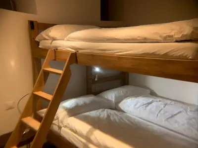 Ein Bett oder Betten in einem Zimmer der Unterkunft Zum Schafstall