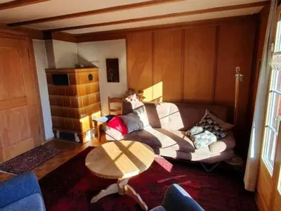 Ein Sitzbereich in der Unterkunft Apartment Hübeli - Kopp by Interhome