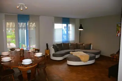 Ein Sitzbereich in der Unterkunft Mayers Swiss House, private home for 2-6 guests
