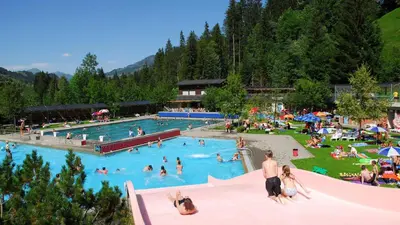 Der Swimmingpool an oder in der Nähe von Chalet Finkenwiese