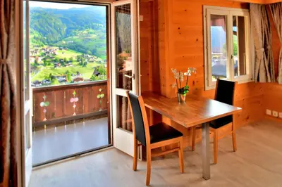 Ein Balkon oder eine Terrasse in der Unterkunft Studio Eigerblick