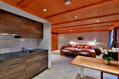 Ein Bett oder Betten in einem Zimmer der Unterkunft Studio Eigerblick