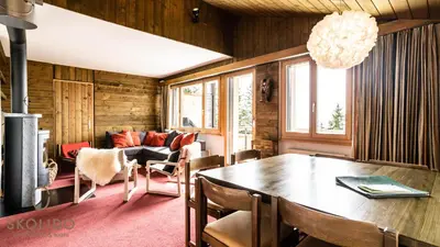 Ein Sitzbereich in der Unterkunft Haus Caroline, Riederalp Mitte