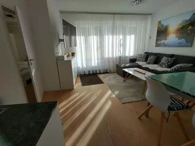 Ein Sitzbereich in der Unterkunft Cristal 68
